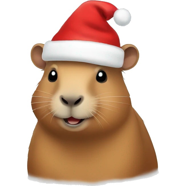 Capybara with christmas hat emoji