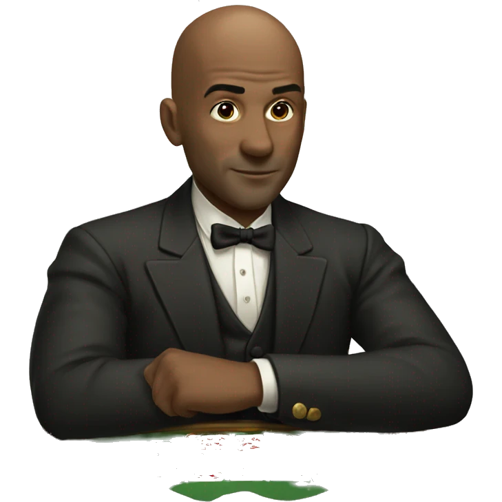 Bald man playing black jack emoji