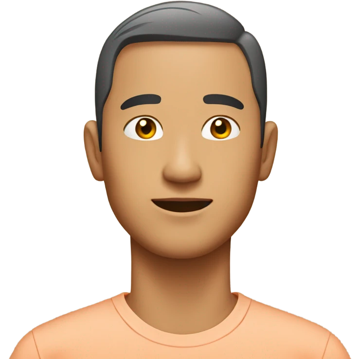 Asian man in peach  emoji