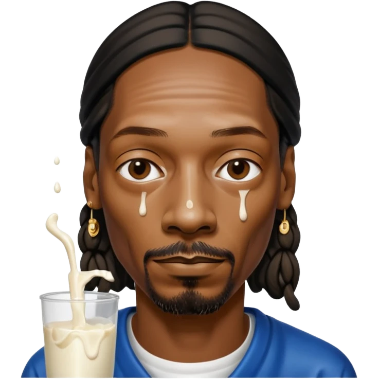 Snoop dogg with milk dripping down his face emoji
