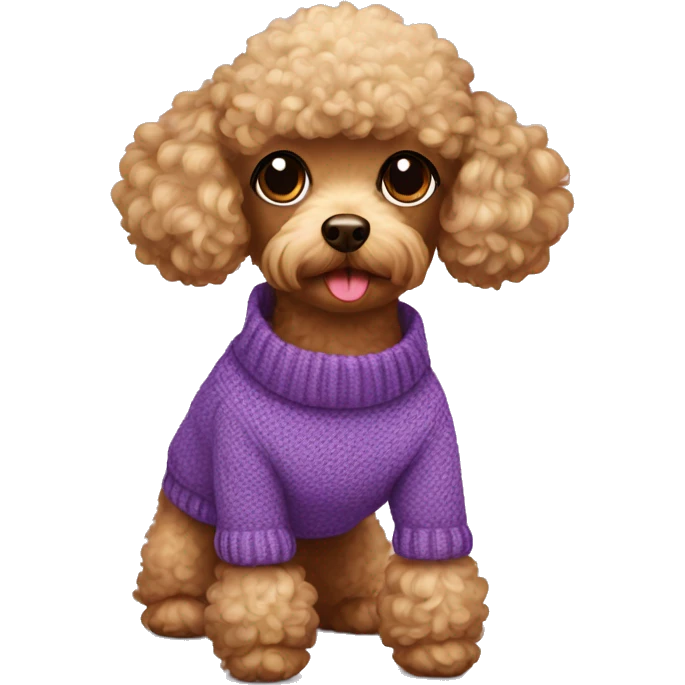 toy poodle wearing a sweater emoji