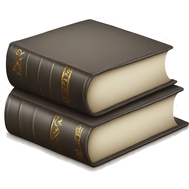 closed book standing, white cover emoji