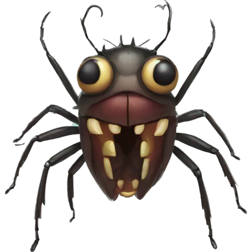creepy bug with large teeth emoji