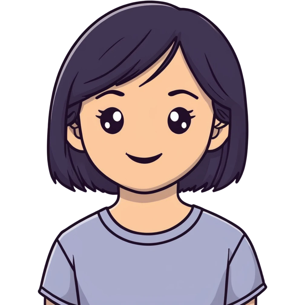 lightskin young girl with black straight hair and dark eyes, smiling emoji