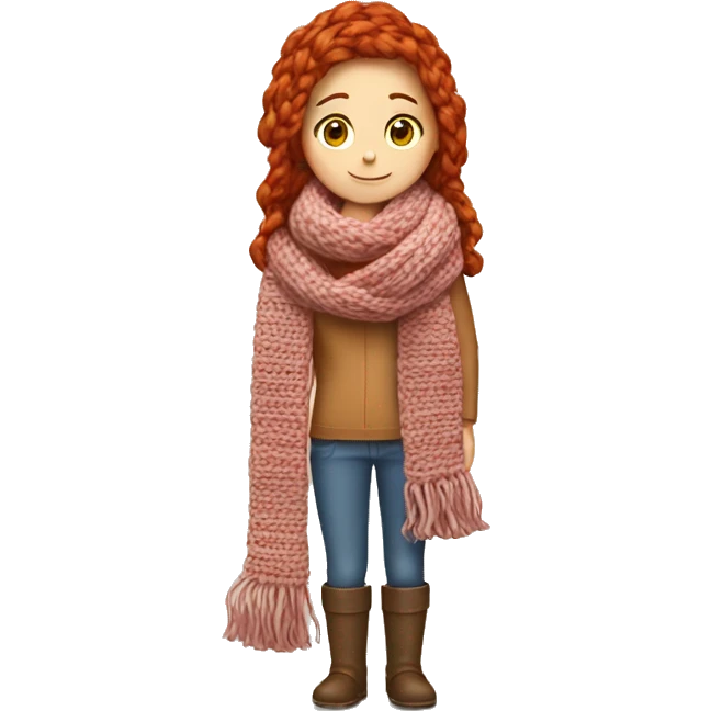redhead girl crocheting a scarf  emoji