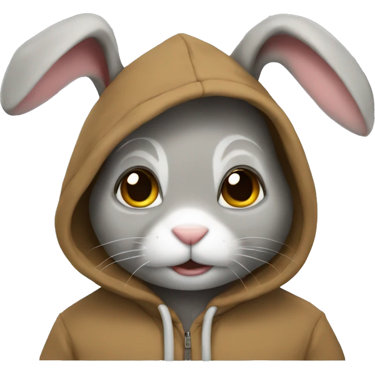 Rabbit in a hoodie  emoji
