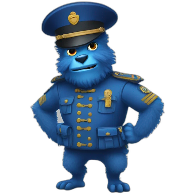 Monstre bleu poilu emoji