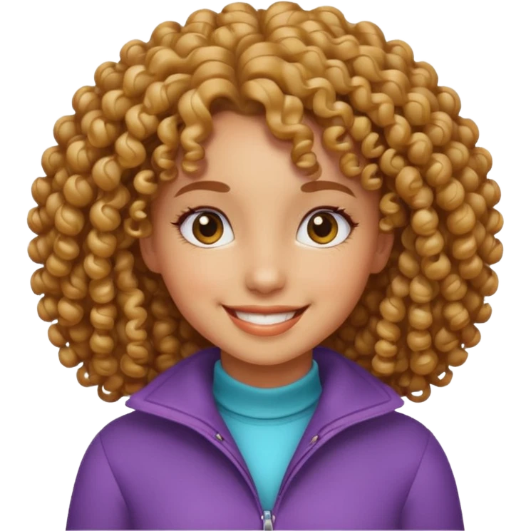Menina cacheada emoji
