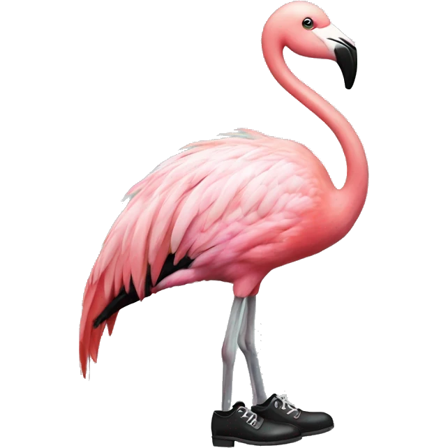 Flamingo wearing tap shoes emoji