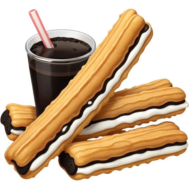 make the churros black like oreo cookie emoji