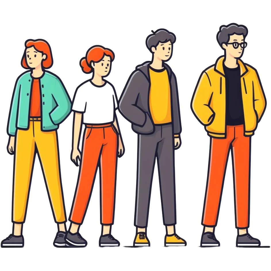 three women and three men emoji