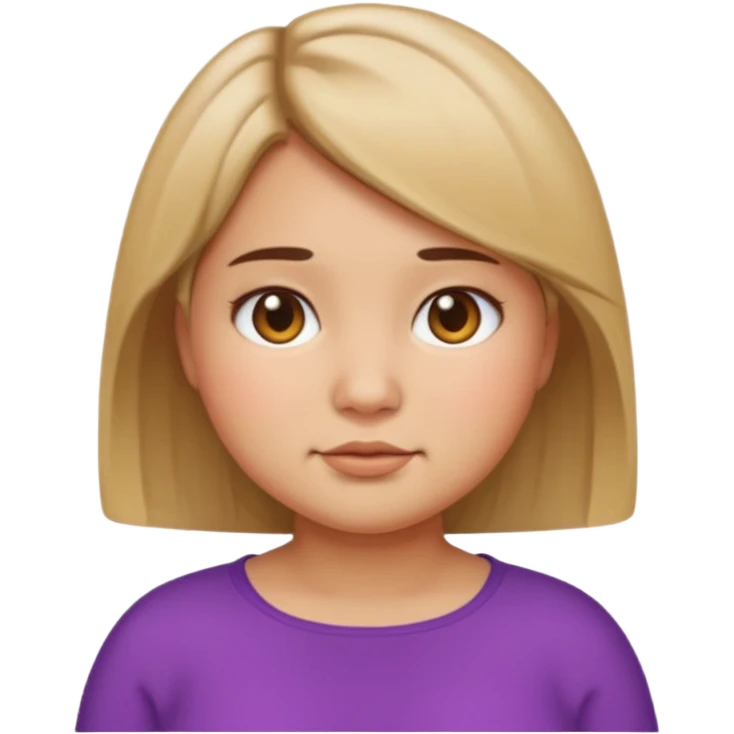 create a girl emoji with shoulder length short hair, chubby cheeks, straight hair and tan skin emoji
