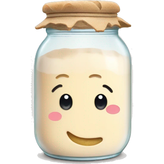 Bubbly Sourdough starter in a jar emoji