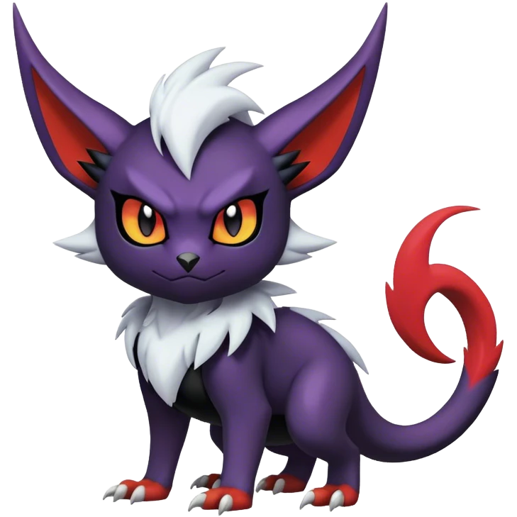 Edgy Cool Kawaii Litten-Noivern-Noibat-Absol-Pokémon Full Body emoji