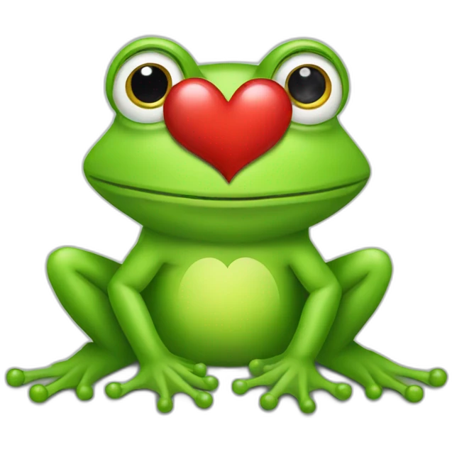 a frog with a heart emoji