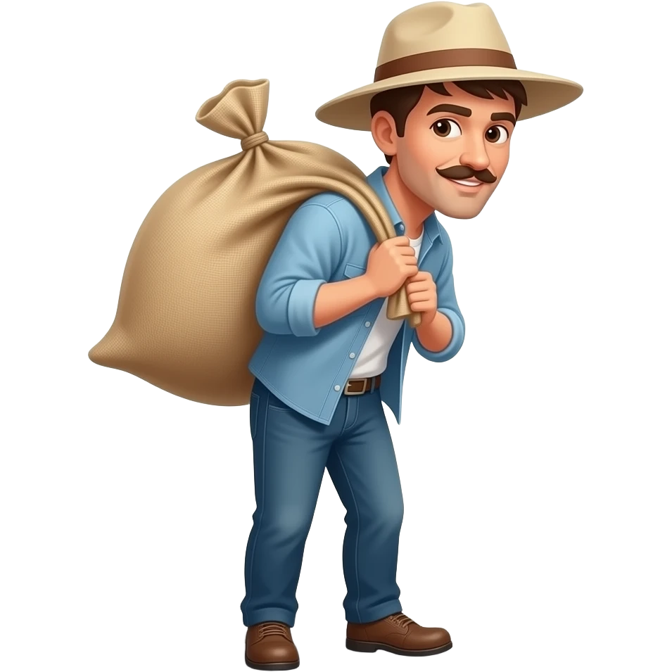 person carrying sack on back emoji