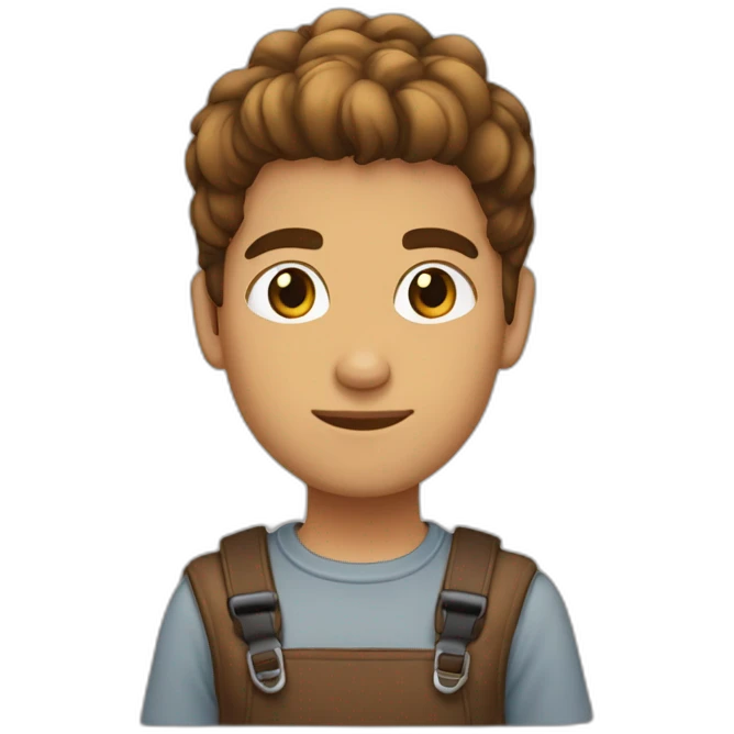 joven pelo rubio y chivo color café emoji