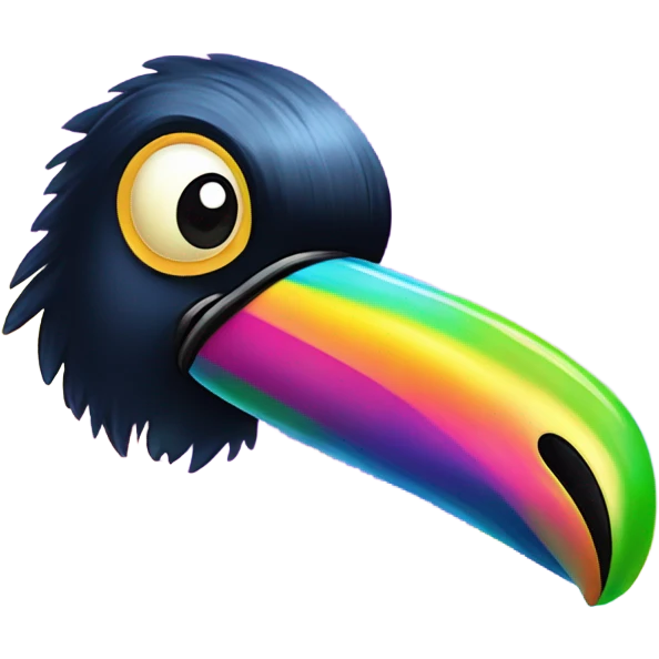 Lisa Frank rainbow sparkly toucan  emoji