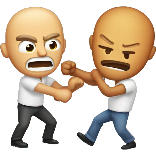 Fried man fighting non fried man emoji