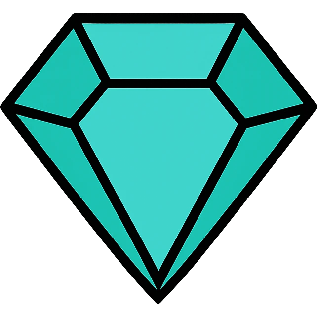 turquoise gem, flat color icon, bold and easy to identify emoji