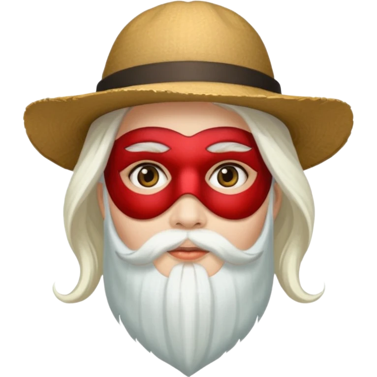 masked Women with hat long white hair & bearded emoji