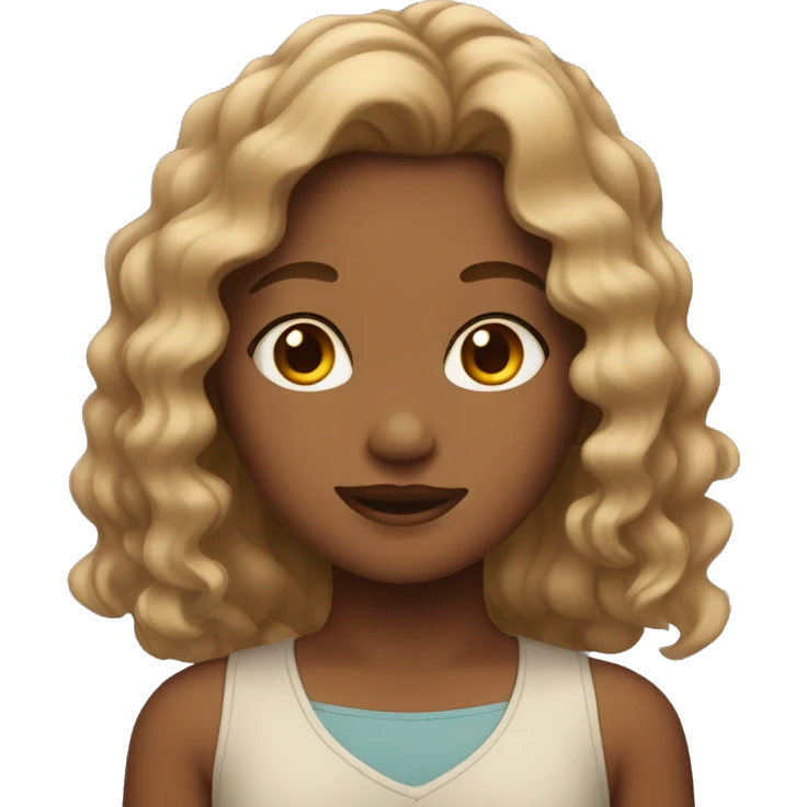 Tan girl with wavy hair emoji