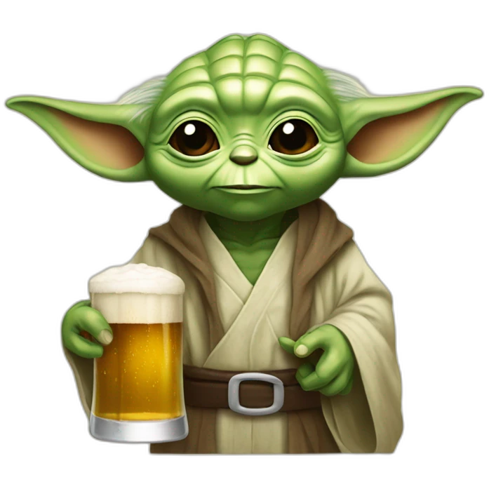 Yoda with bière emoji
