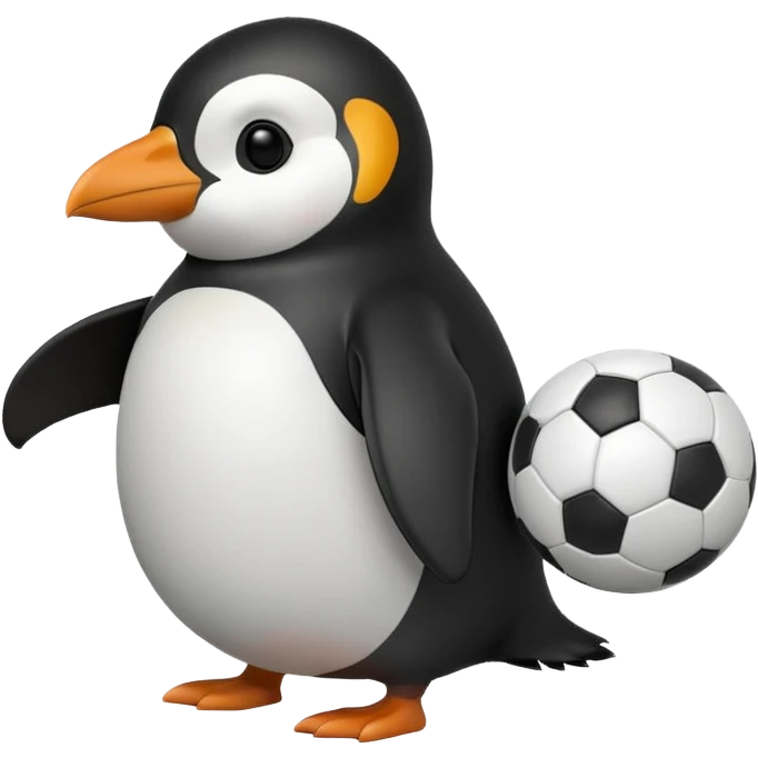 penguin with soccer ball emoji