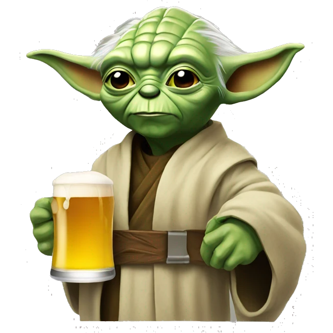 Yoda with beer emoji