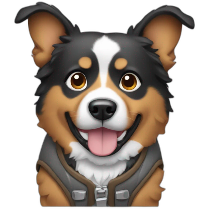 Dog wearing vest emoji