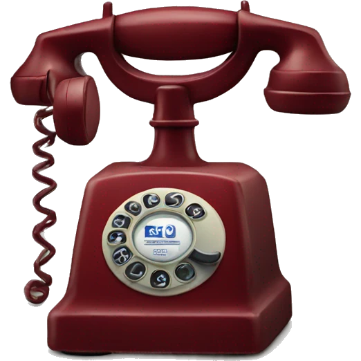 vintage dark red telephone emoji