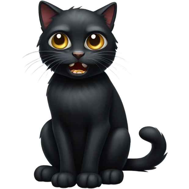 mad black cat  emoji