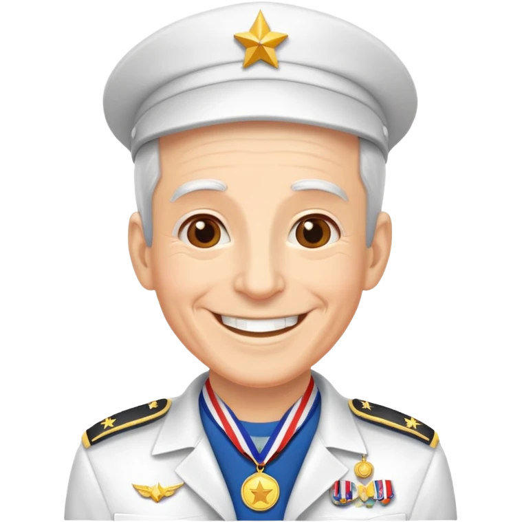 Veteran with medals, smiling, festive atmosphere May 9 emoji