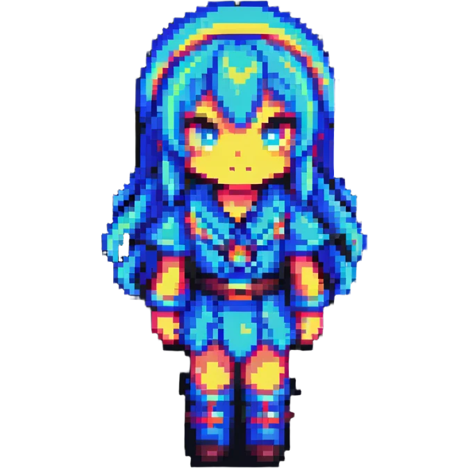 anime character in pixel art style with vibrant colors emoji