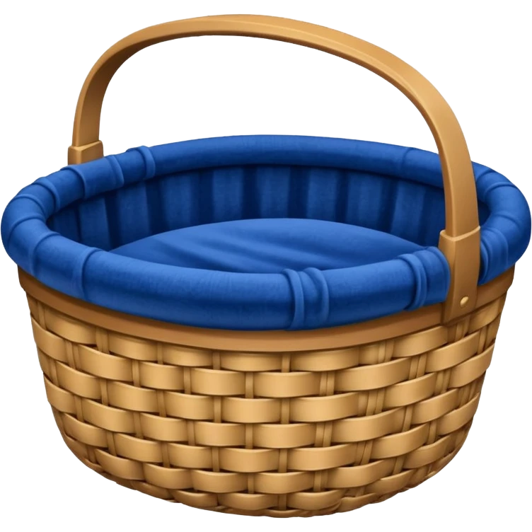 Basket with blue velvet fabric emoji