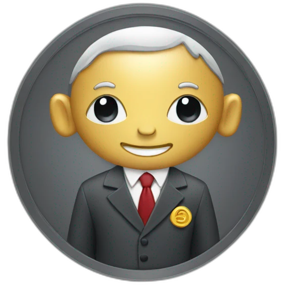 coin wearing suit emoji