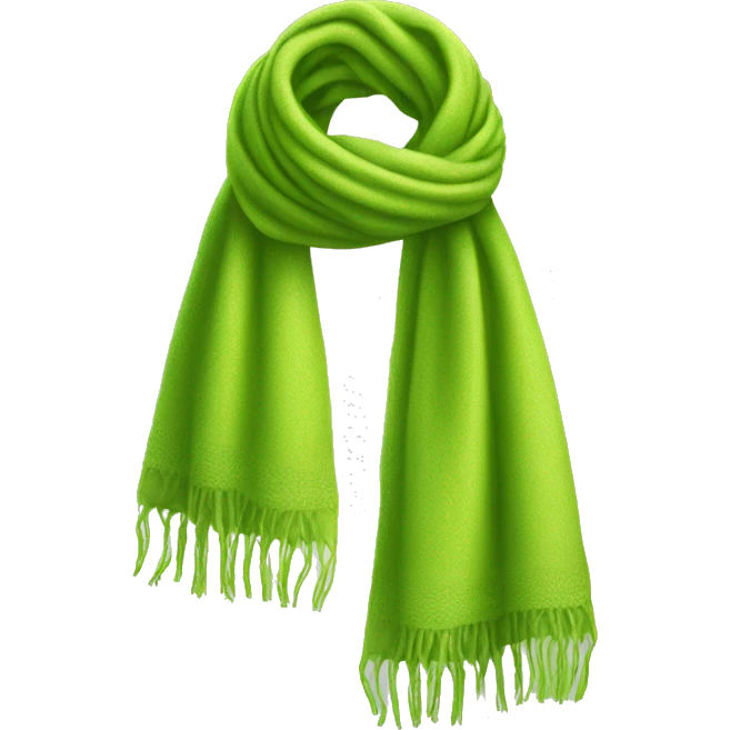 Realistic lime green winter scarf isolated. emoji