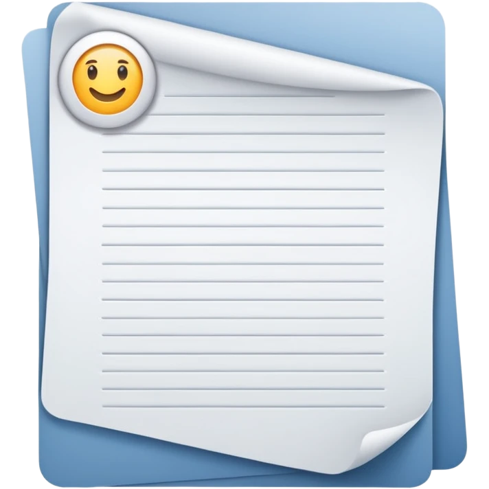 Sheet of paper with text emoji