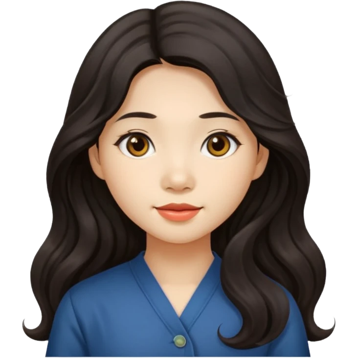 Vietnamese girl with long wavy dark hair emoji