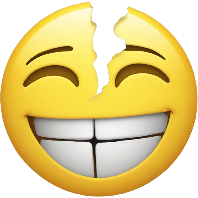 Smiley face split in half  emoji