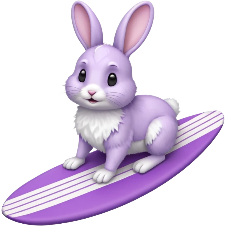 Rabbit riding a purple surfboard emoji