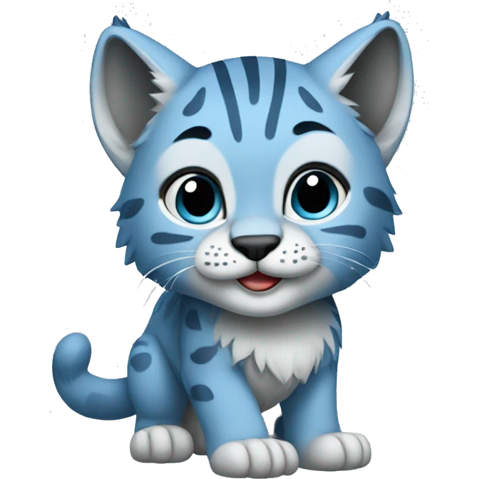 A blue lynx cub full body emoji