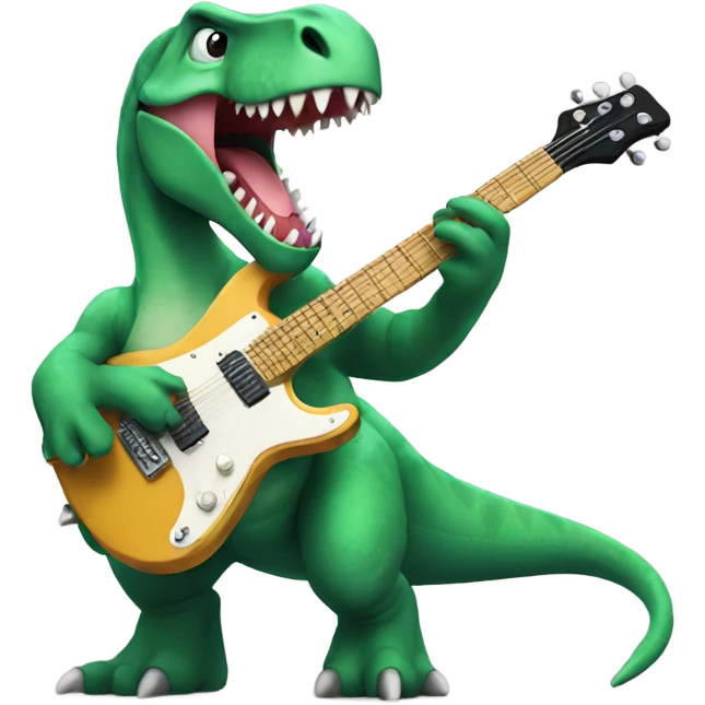 Dinosaur playing guitar emoji