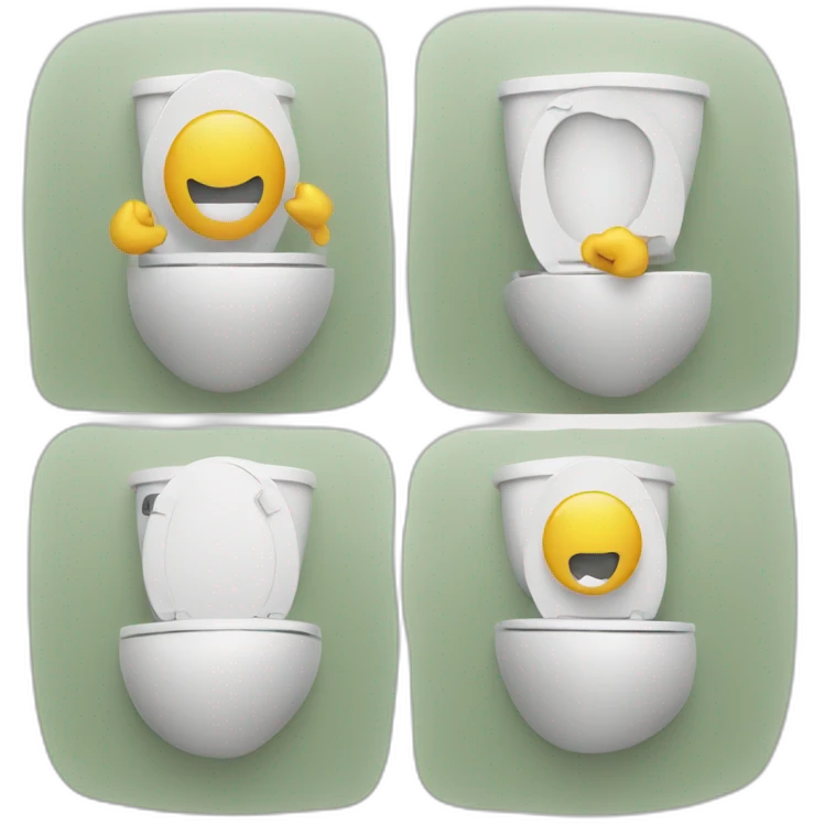 On toilet with phone emoji