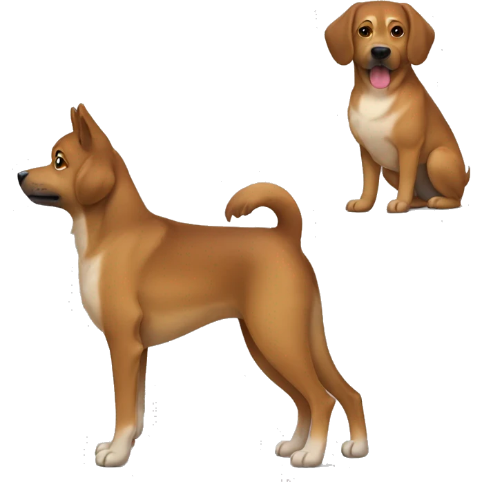brown Eurasian dog standing. On his face and back he has dark brown spots emoji