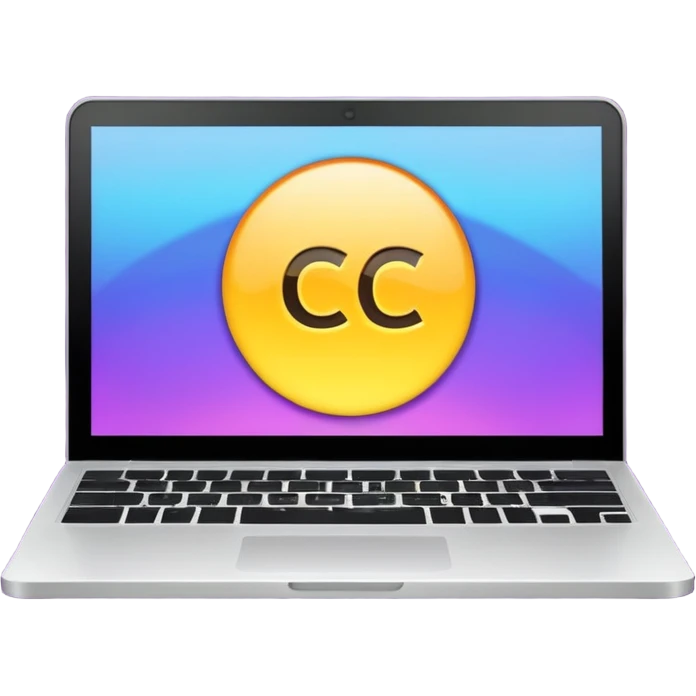laptop screen with “C#” symbol emoji