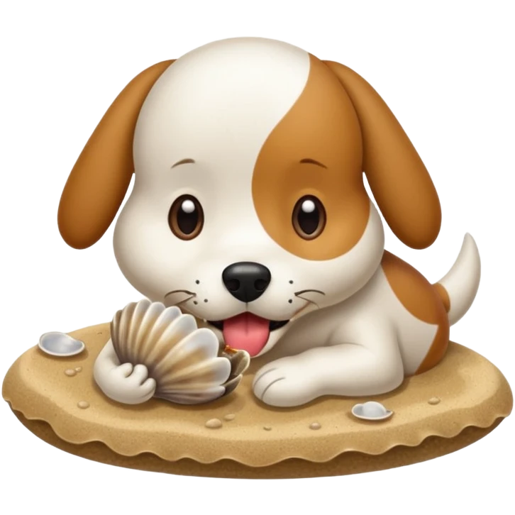 un perro comiéndose una caleta  emoji