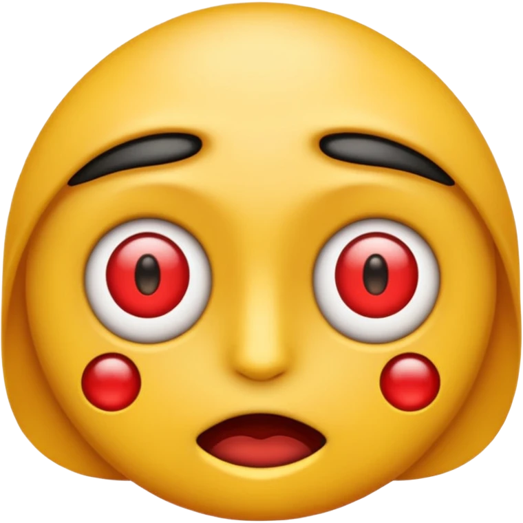 Emoji cansado con ojos rojos emoji