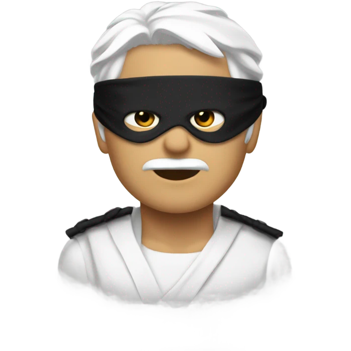 White-hair Gojo with black blindfold emoji