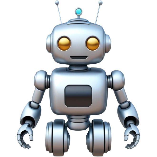 A flying robot in the fluffy clouds, 3D render emoji